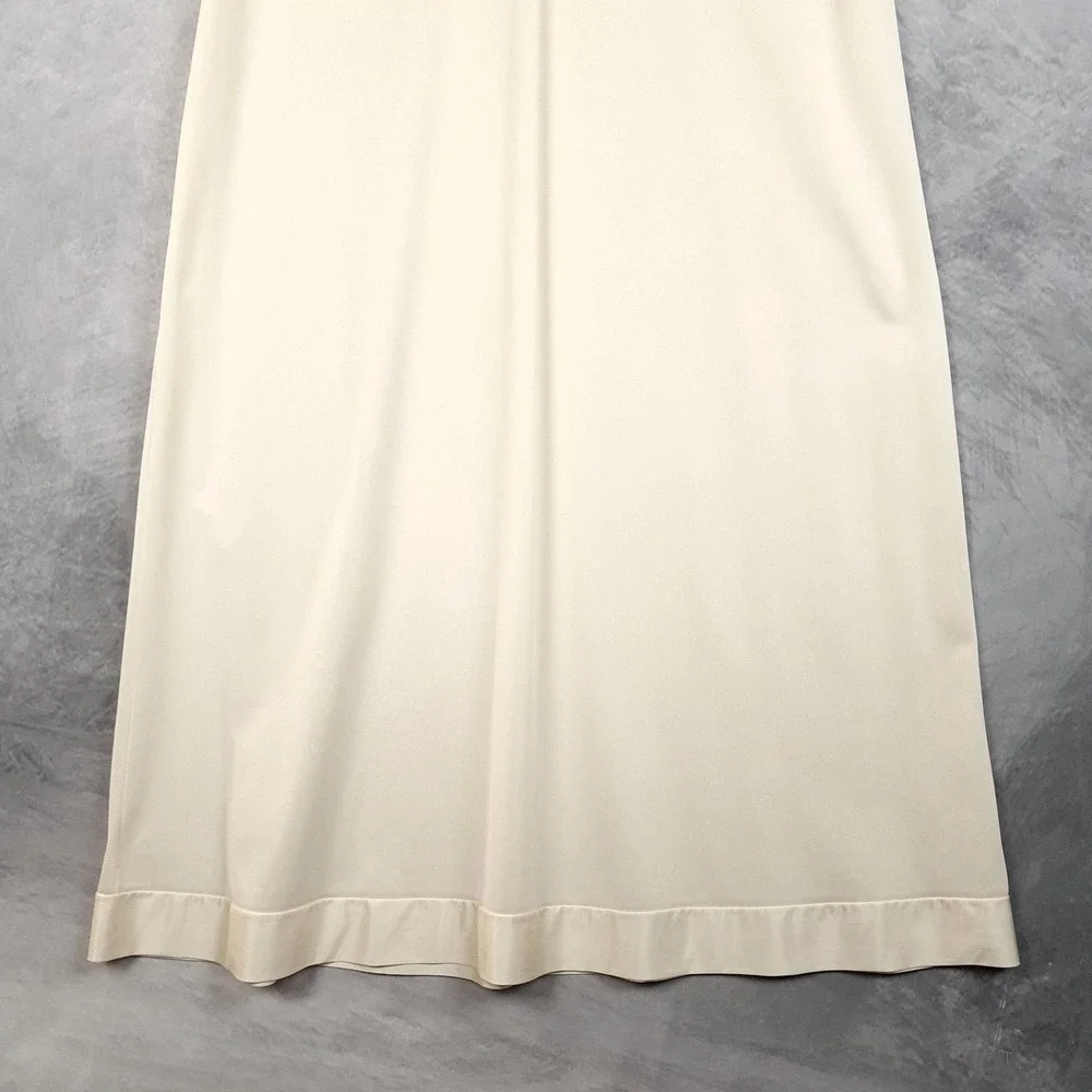 Vintage Vanity Fair Nightgown Womens Small Cream Nylon Maxi Gown Keyhole Neck